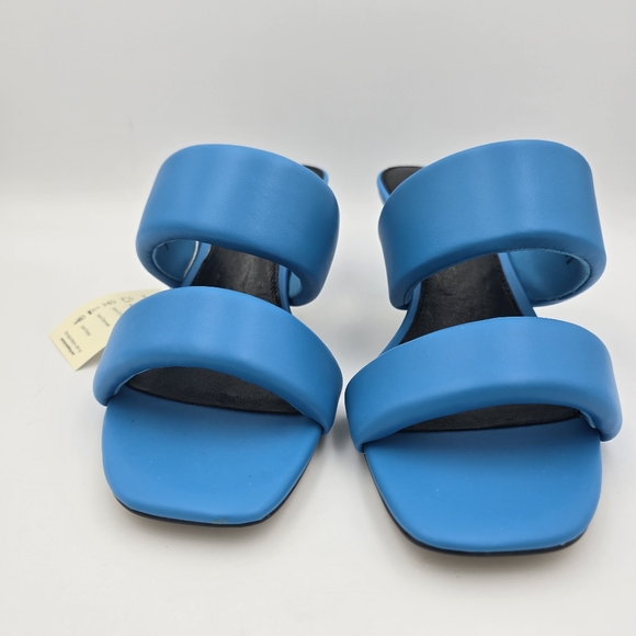 Sanctuary Likely Padded Puff Leather Slide Sandals, Blue Wire, Women's 11M, NWT! - Picture 4 of 16